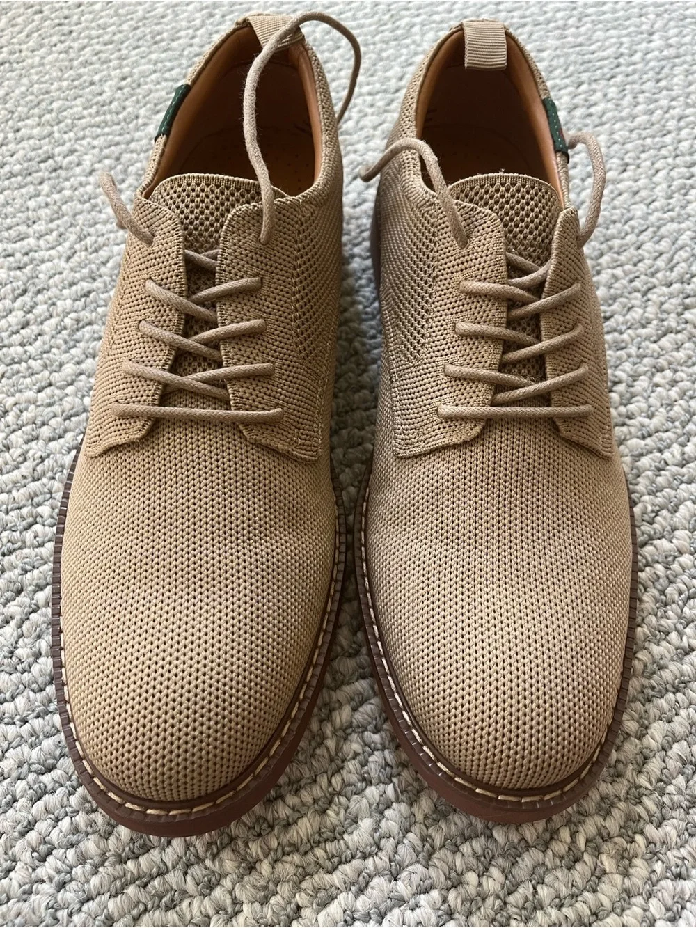 LIKE NEW GH Bass Women’s 10 Denise Knit Derby Oxford Flat Tan Beige - Picture 1 of 6